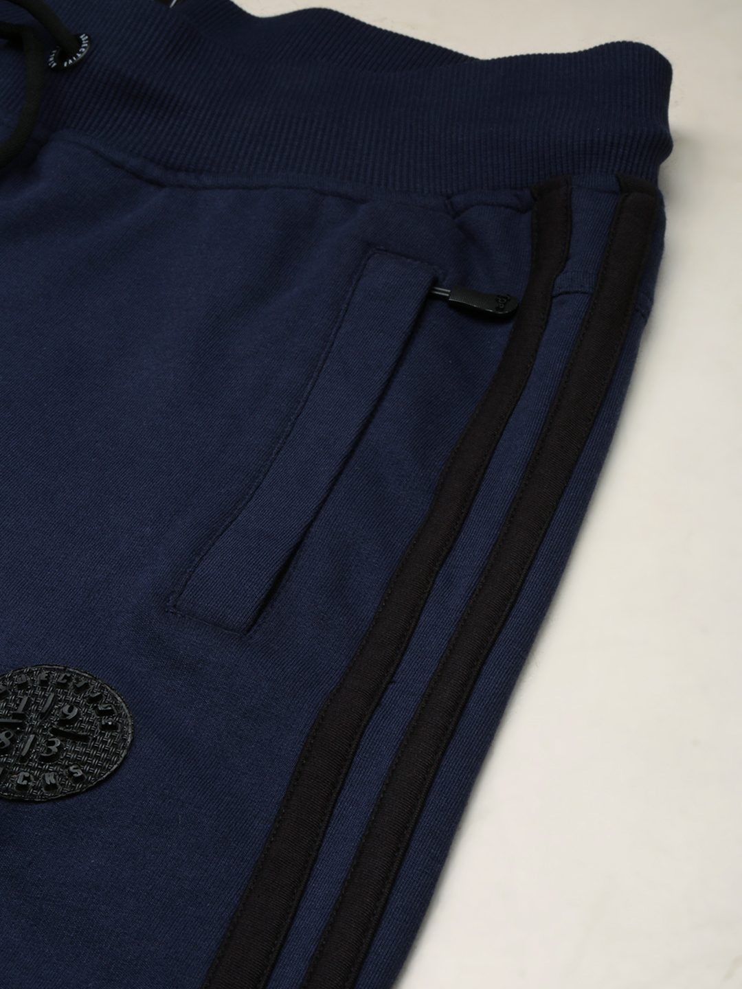SHOWOFF Men's Solid Navy Blue Relaxed Fit Regular Track Pant