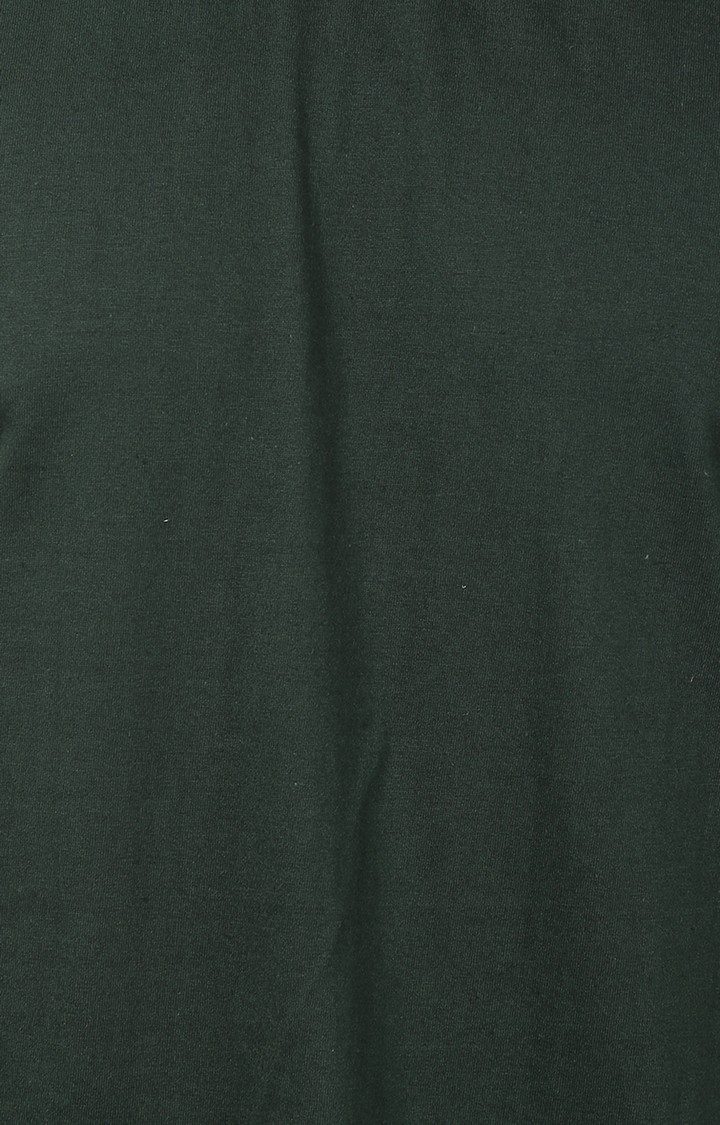 Men's Green Cotton Solid Regular T-Shirts