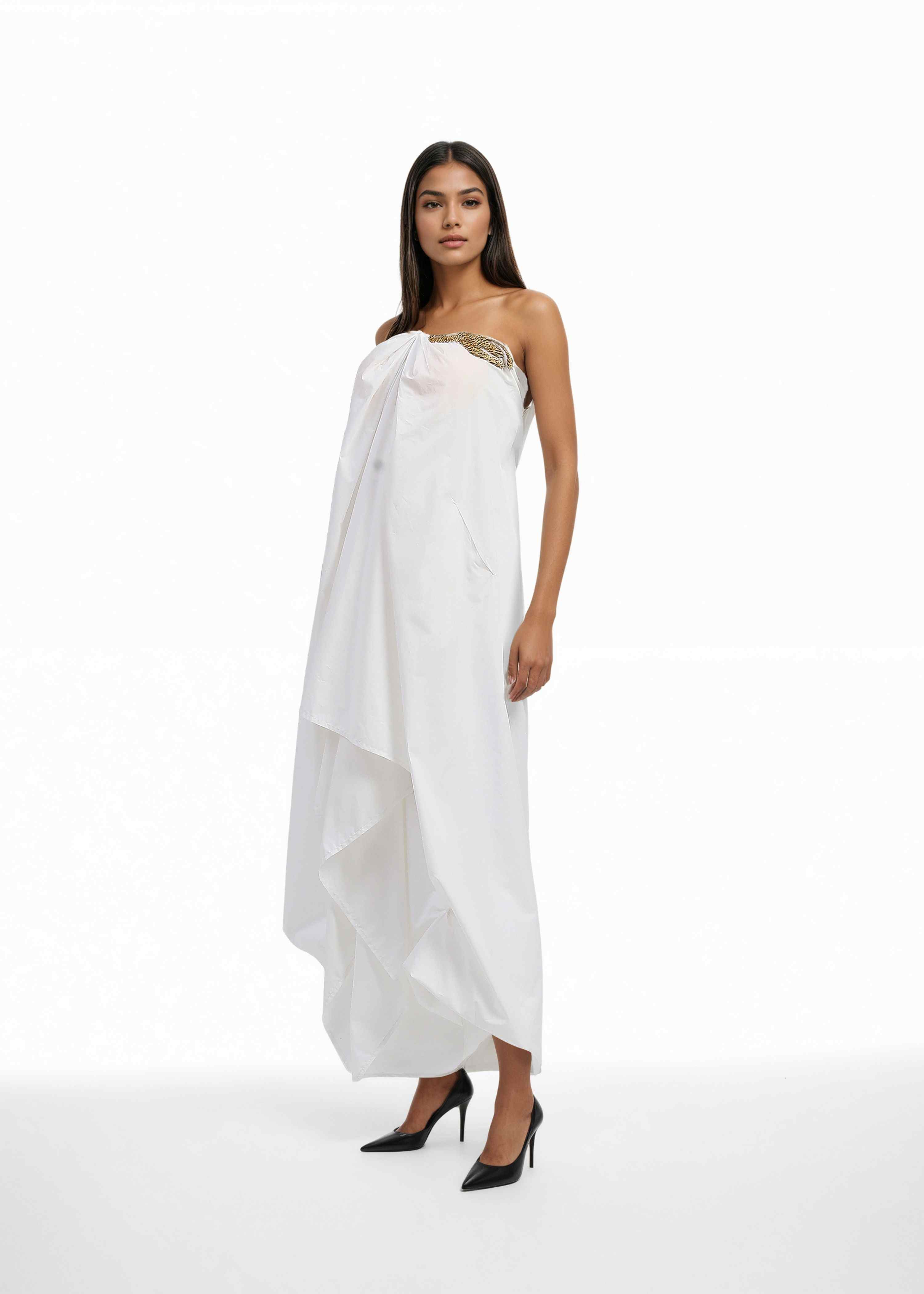 AKOK White Cotton White Tube Dress