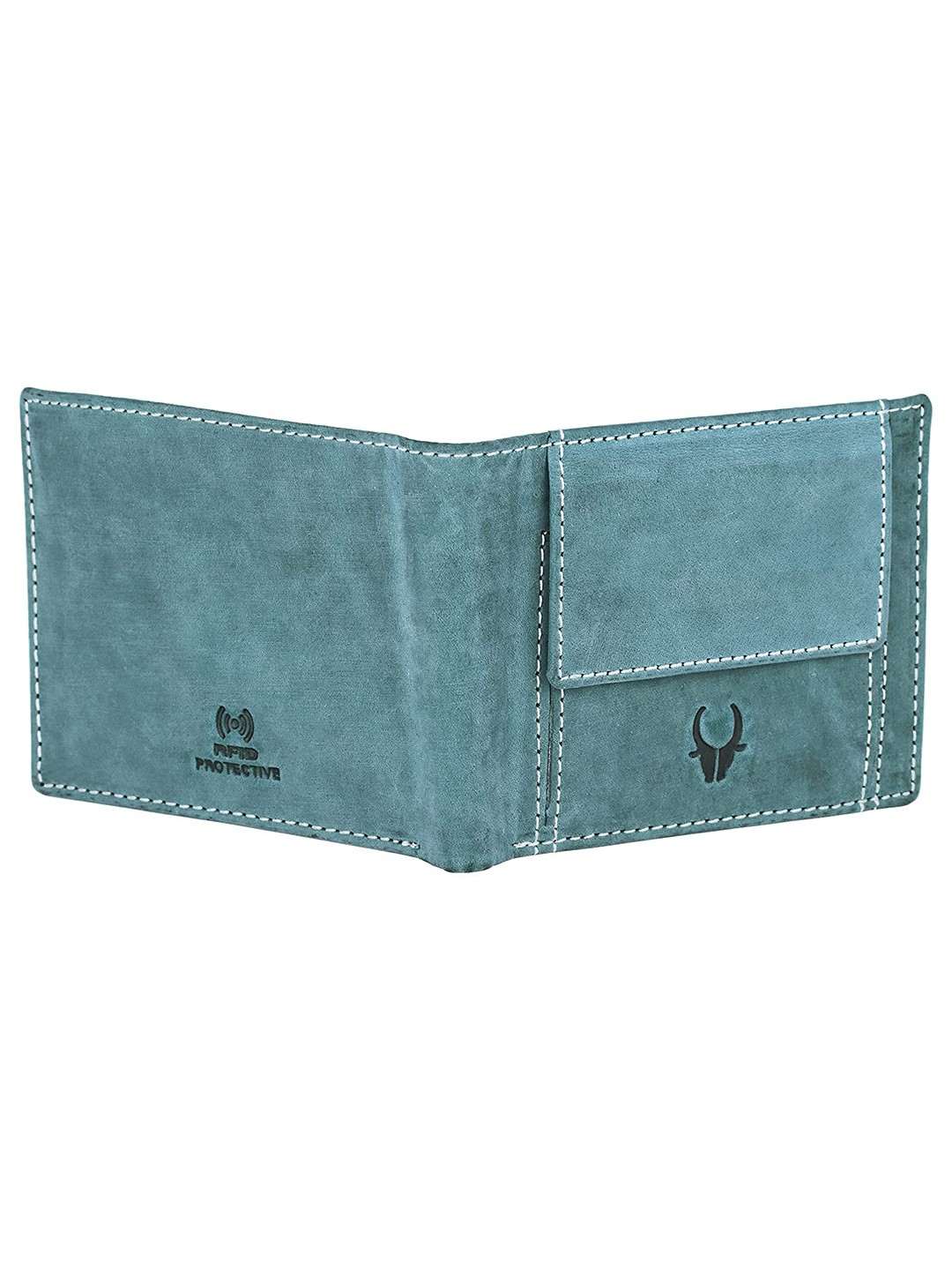 WildHorn Blue Top Grain Leather Wallet for Men