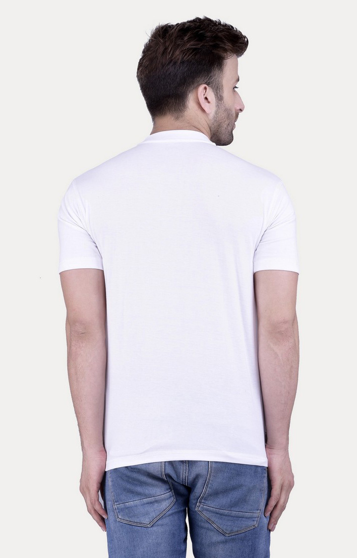 Men's White Cotton Solid Regular T-Shirts