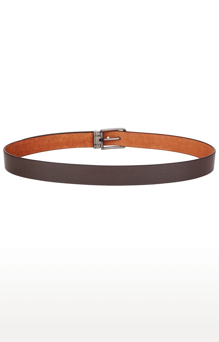 WildHorn | WildHorn Brown Safiano Leather Formal Belt for Men 2