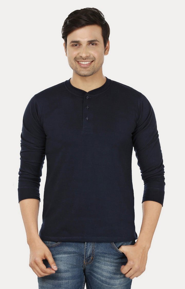 Men's Black Cotton Solid Regular T-Shirts