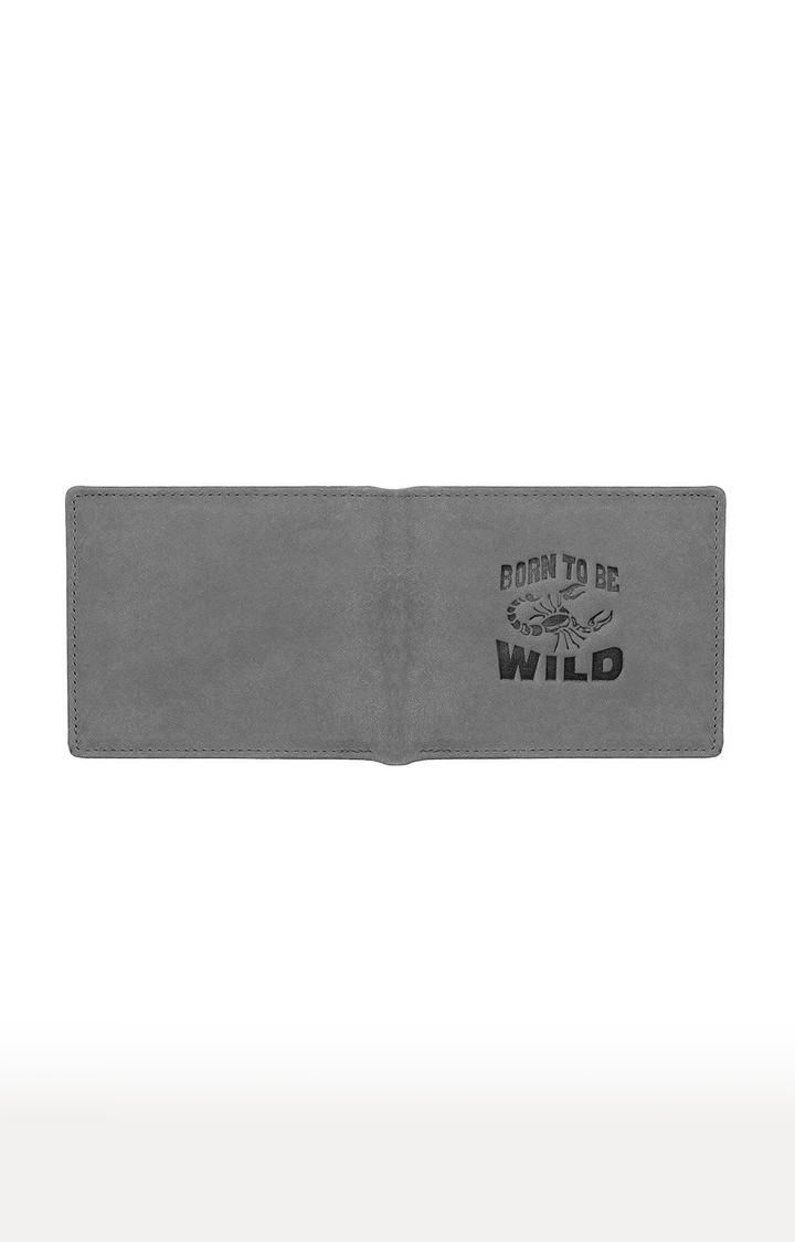 WildHorn | WildHorn RFID Protected Genuine High Quality Leather Grey Wallet for Men 3