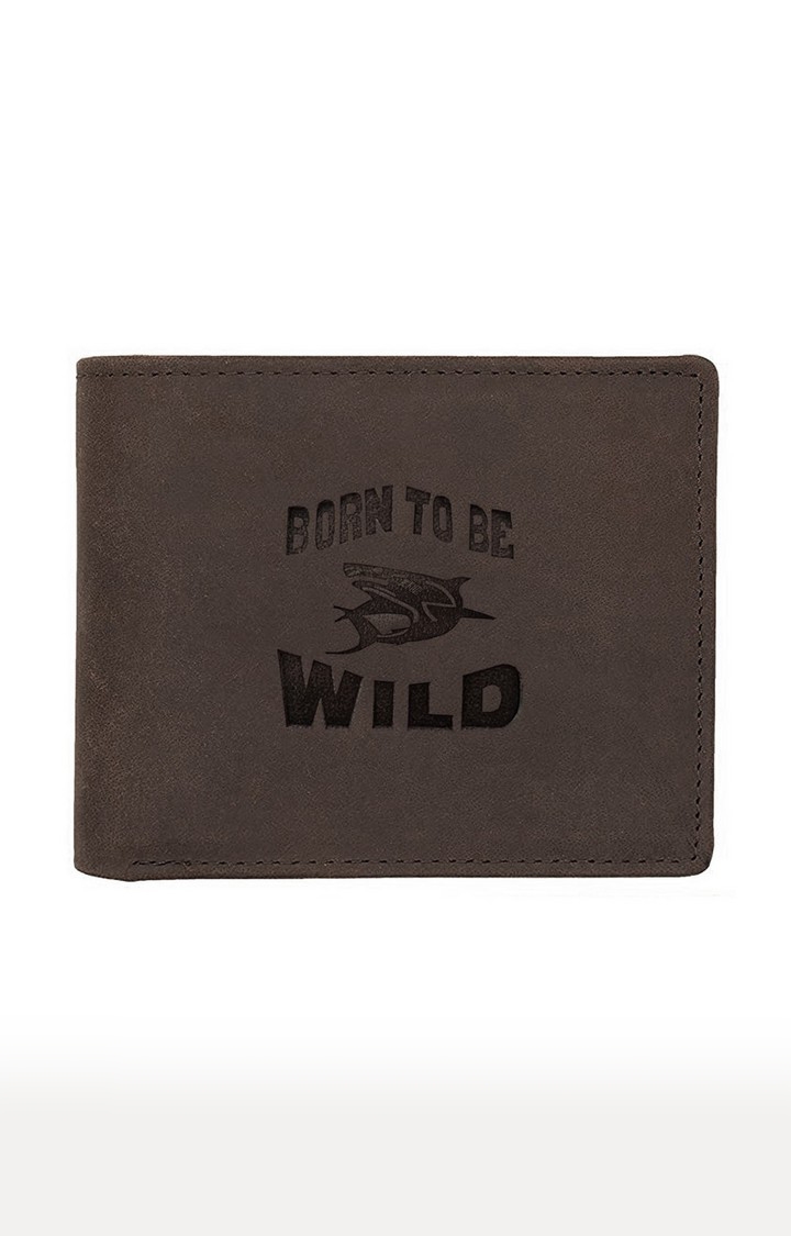 WildHorn | WildHorn RFID Protected Genuine High Quality Leather Dark Brown Wallet for Men 0