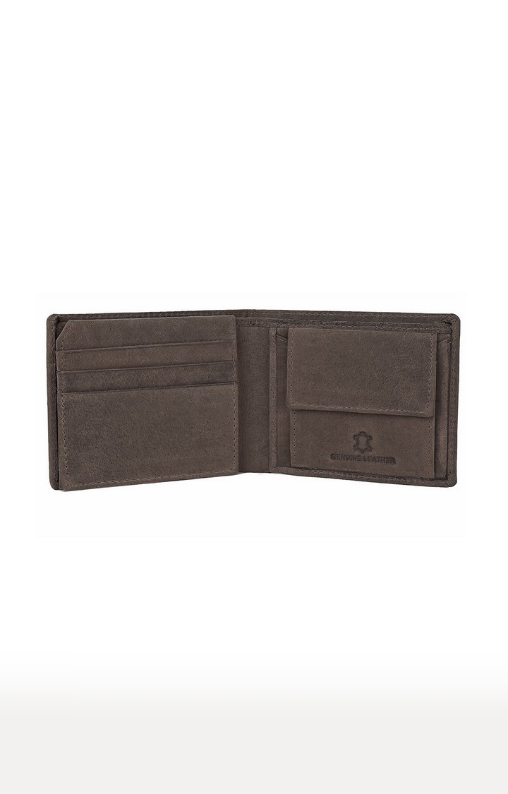 WildHorn | WildHorn RFID Protected Genuine High Quality Leather Dark Brown Wallet for Men 2