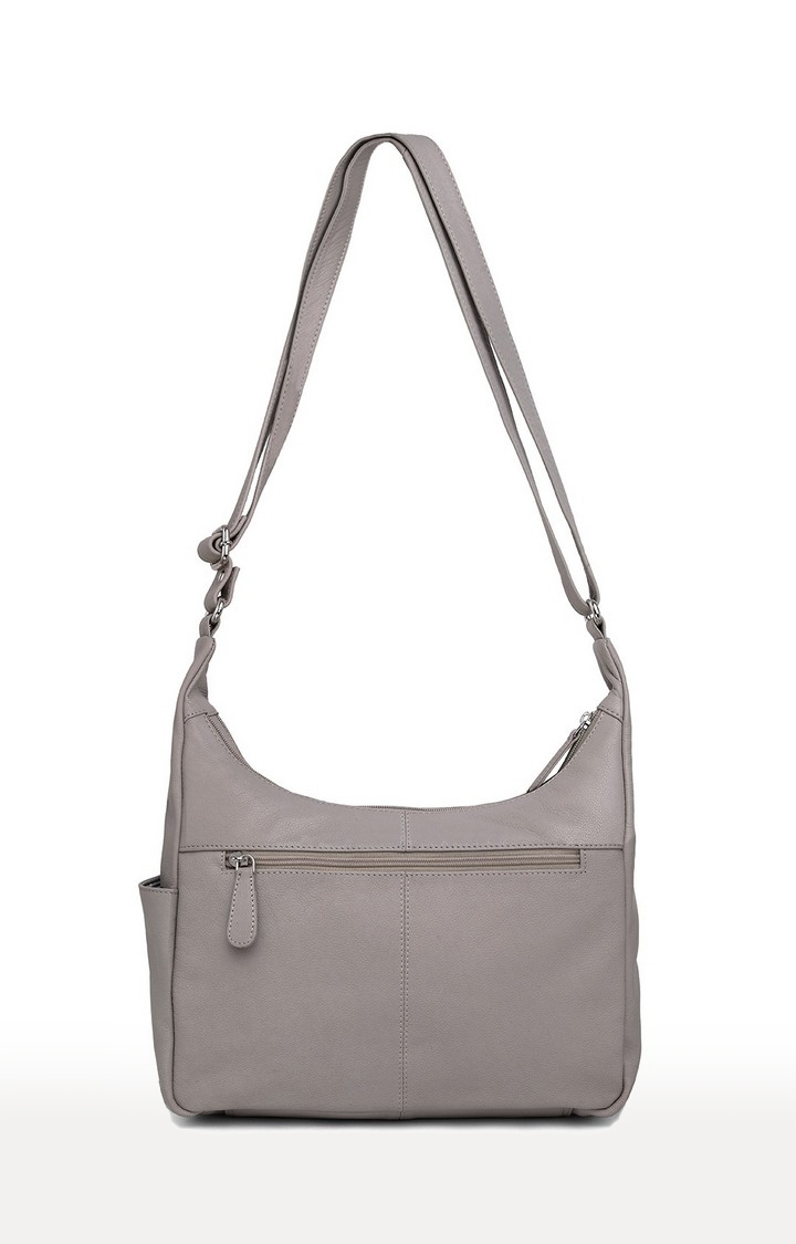 WildHorn | WildHorn Upper Grain Genuine Leather Grey Ladies Sling, Crossbody, Shoulder Bag with Adjustable Strap 1