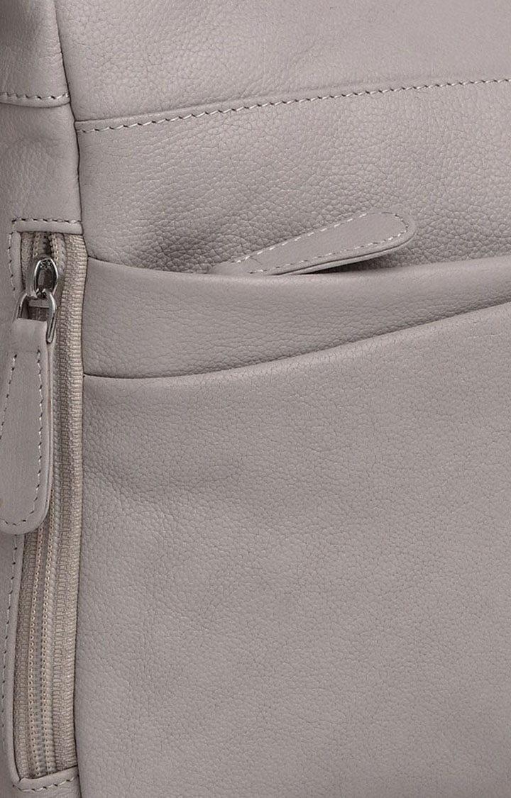 WildHorn | WildHorn Upper Grain Genuine Leather Grey Ladies Sling, Crossbody, Shoulder Bag with Adjustable Strap 4