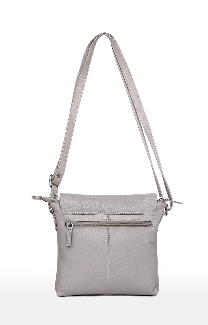 WildHorn | WildHorn Upper Grain Genuine Leather Grey Ladies Sling, Cross-body, Hand Bag with Adjustable Strap 1