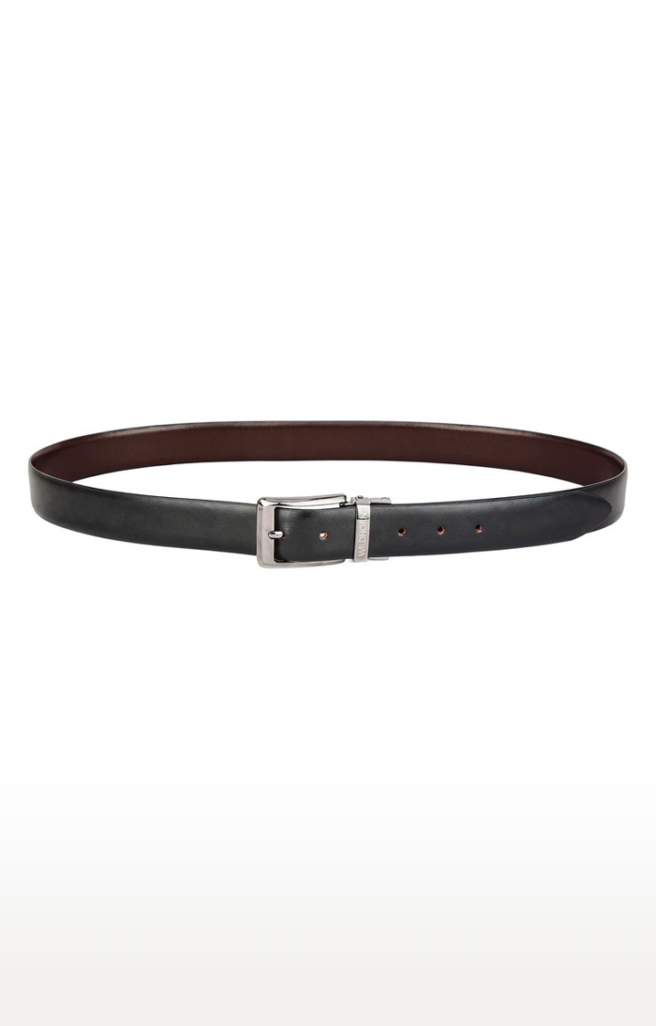 WildHorn | WildHorn Formal Black Reversible Leather Belt & Blue Wallet Combo Gift Hamper for Men 1