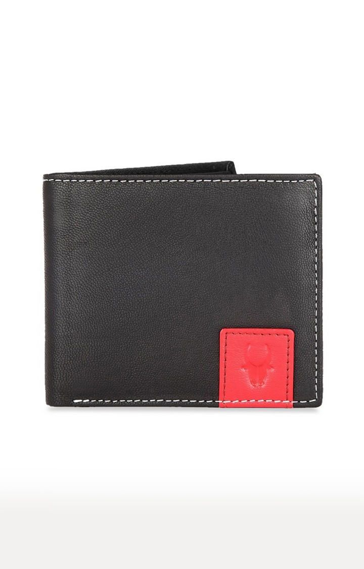WildHorn | WildHorn RFID Protected Genuine High Quality Leather Embossed Black Wallet for Men 0