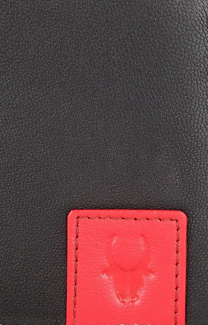 WildHorn | WildHorn RFID Protected Genuine High Quality Leather Embossed Black Wallet for Men 4