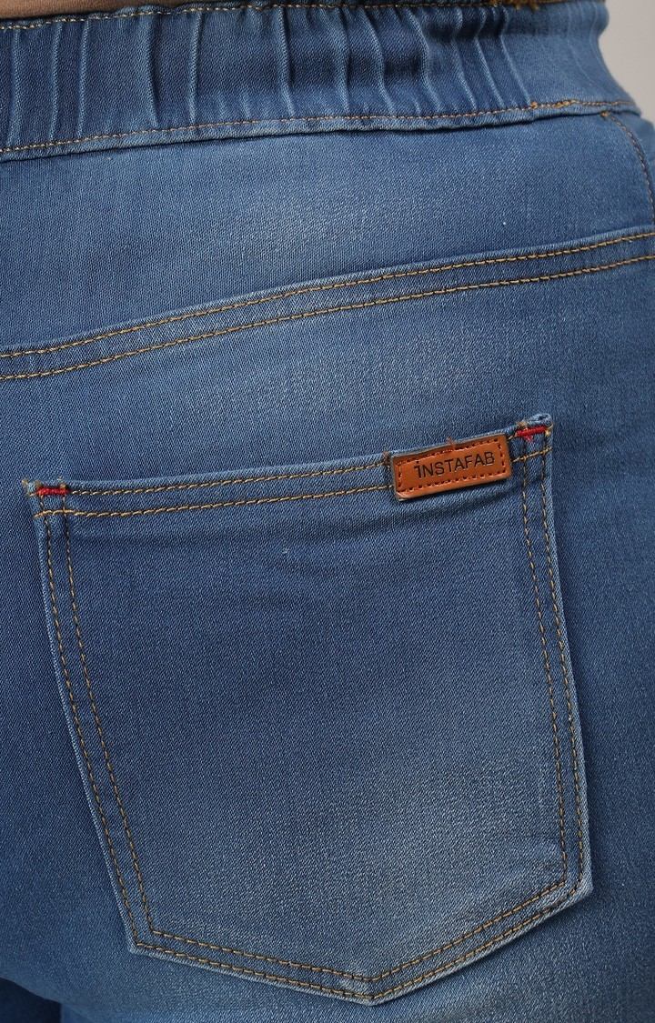 Women's Blue Solid Slim Jeans