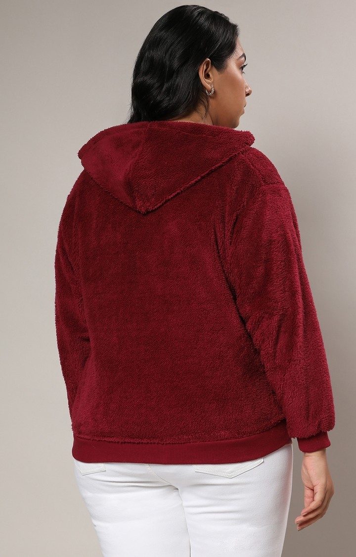 Women's Red Solid Hoodies