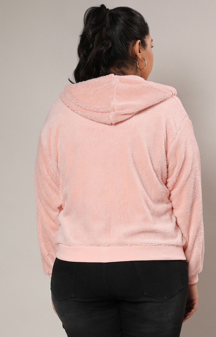 Women's Pink Solid Hoodies
