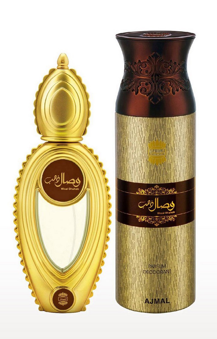 Ajmal | Ajmal Wisal Dhahab EDP 50ml & Wisal Dhabab Perfume Deodorant 200ml Gift For Men Longlasting Scent 0