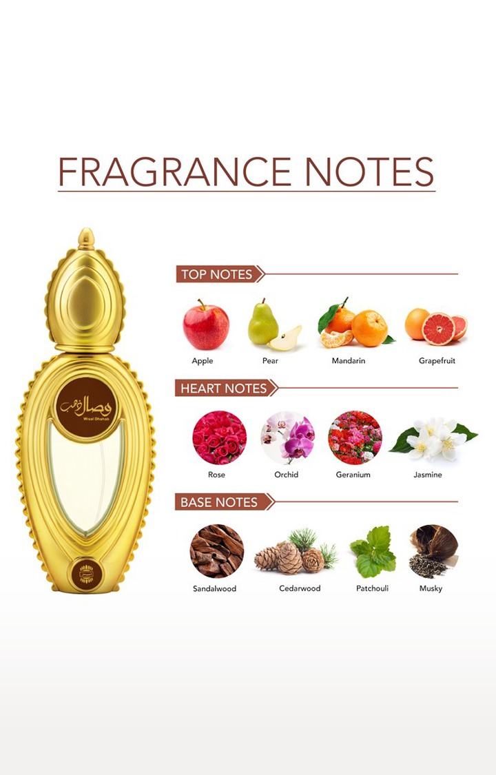Ajmal Wisal Dhahab EDP Fruity Perfume 50ml for Men and Wisal Deodorant Musky Fragrance 200ml for WoMen