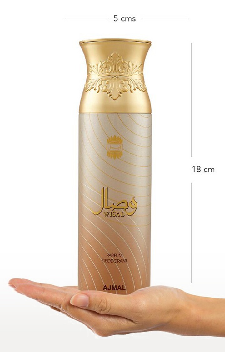 Ajmal Wisal Dhahab EDP Fruity Perfume 50ml for Men and Wisal Deodorant Musky Fragrance 200ml for WoMen