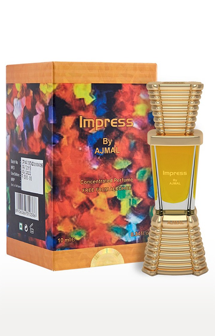 Ajmal Wisal EDP Musky Perfume 50ml for Women and Impress Concentrated Perfume Oil Alcohol-free Attar 10ml for Men