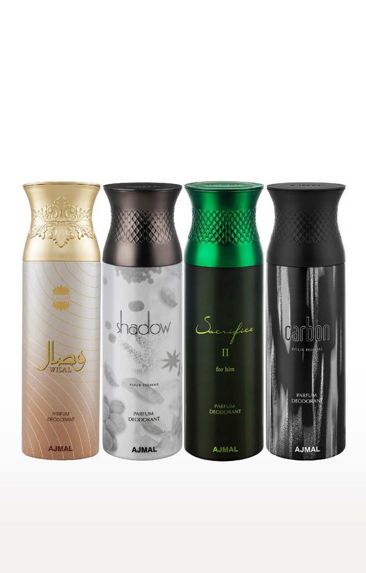 Ajmal 2 Distraction & 2 Persuade Deo Each 200Ml & Yearn  Edp 20Ml Pack Of 5 (Total 820Ml) For Men & Women 