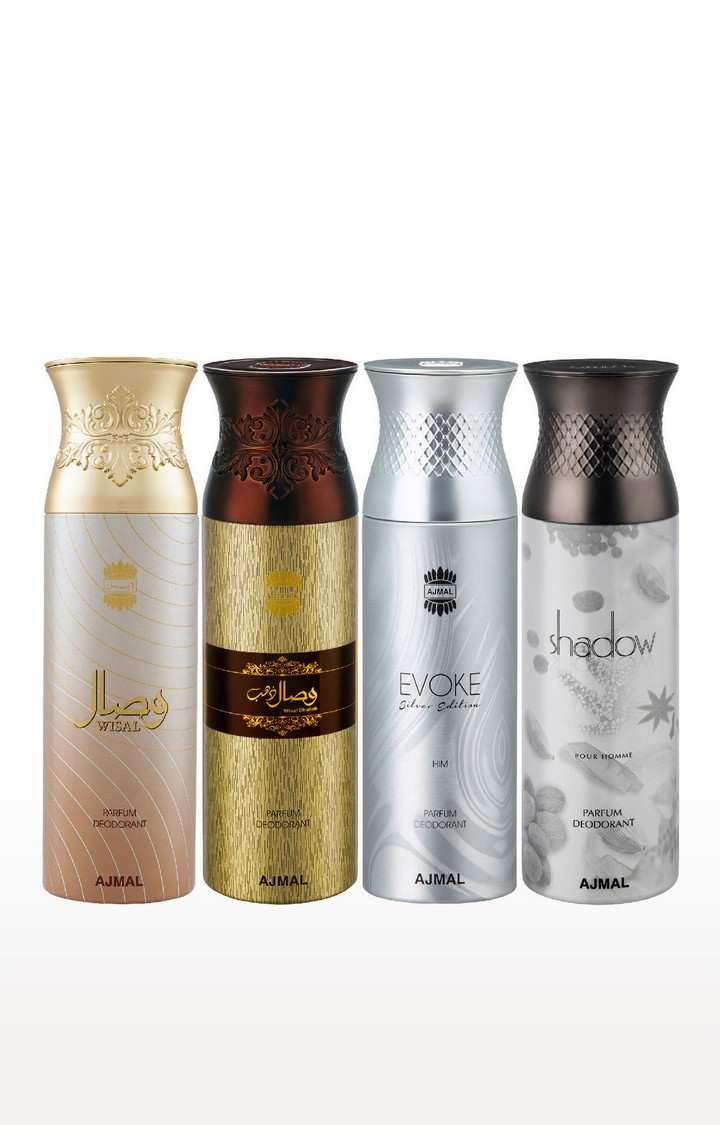 Ajmal Wisal & Shadow Homme & Sacrificeiihim & Carbon Deo Each 200Ml & Neea Edp 20Ml Pack Of 5 (Total 820Ml) For Men & Women 