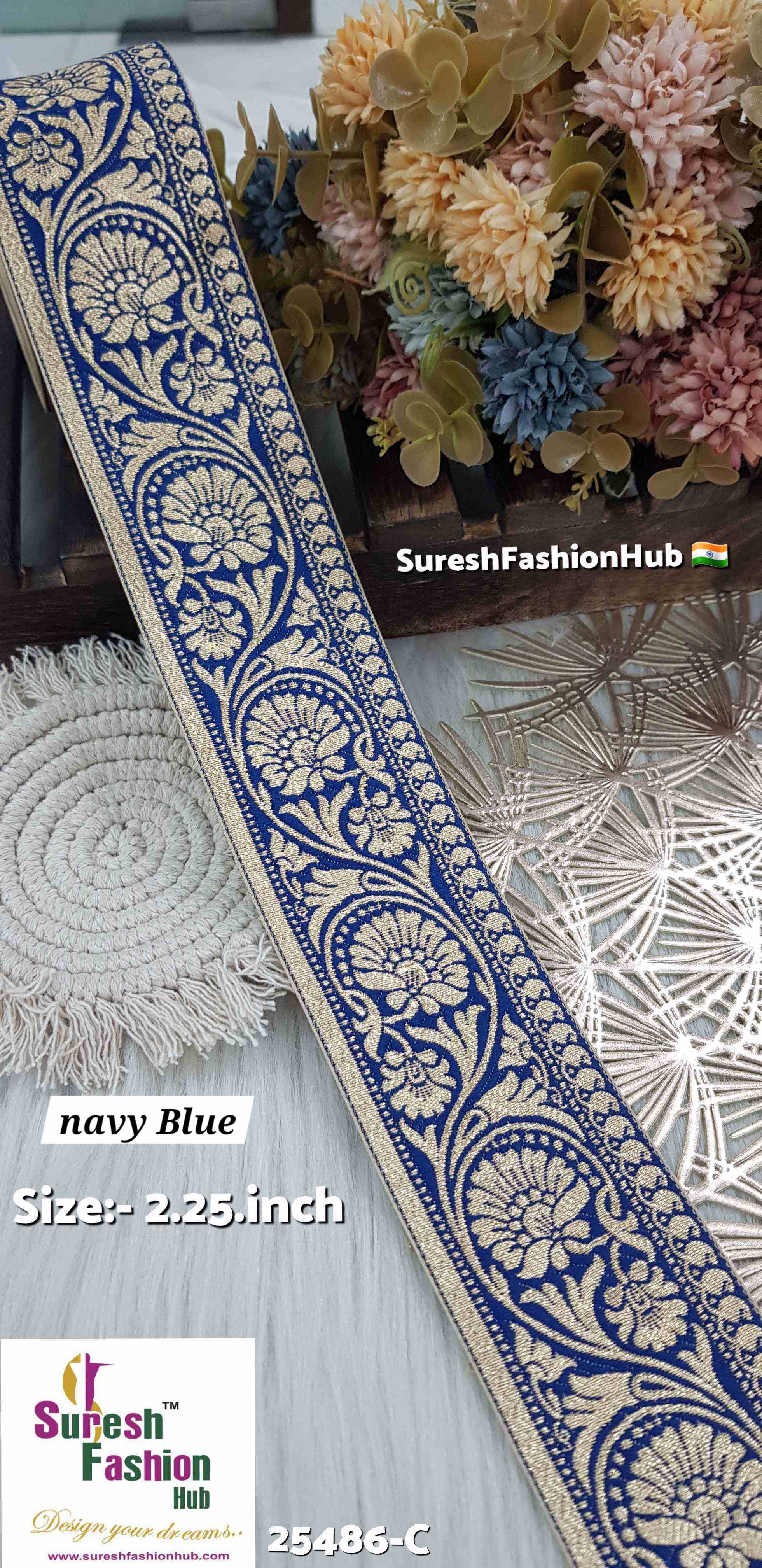 Navy Noble Banarasi Lace