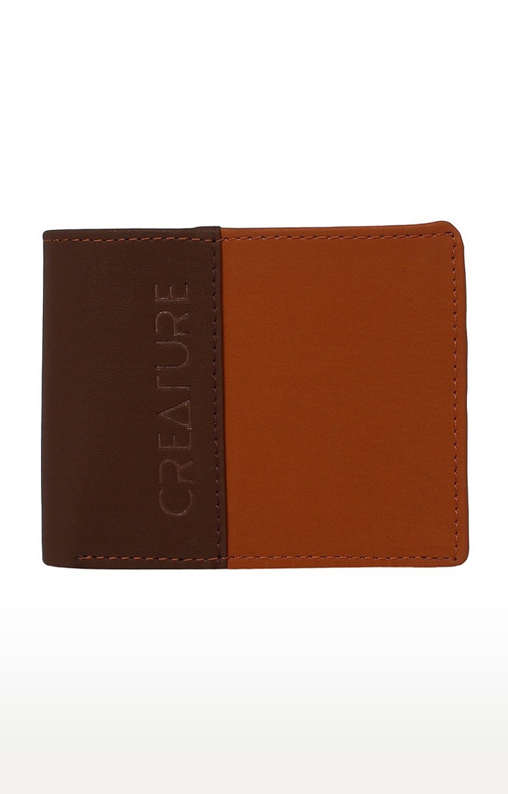 CREATURE | CREATURE Brown Bi-Fold Pu-Leather Wallet with Multiple Card Slots for Men 0