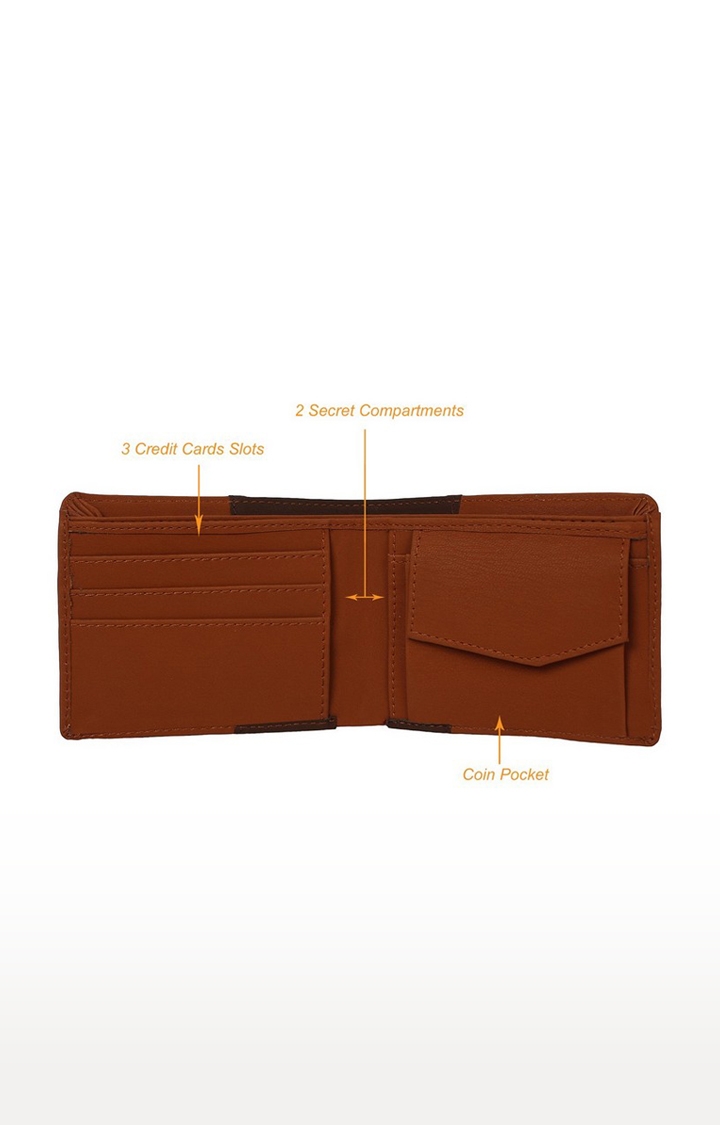 CREATURE | CREATURE Brown Bi-Fold Pu-Leather Wallet with Multiple Card Slots for Men 2