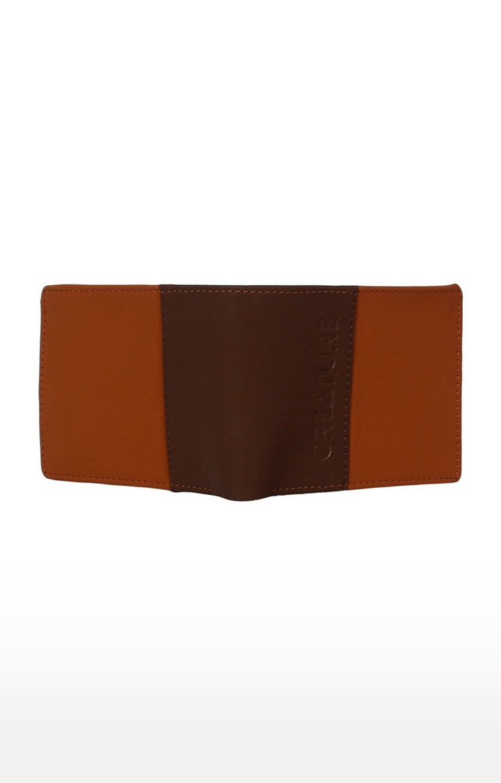 CREATURE | CREATURE Brown Bi-Fold Pu-Leather Wallet with Multiple Card Slots for Men 3