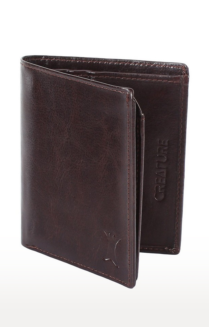 CREATURE | CREATURE Bi-Fold Brown Color Faux-Leather Wallet with Multiple Card Slots for Men 1