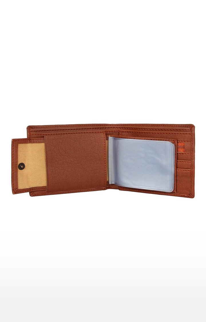 CREATURE | CREATURE Bi-Fold Tan Pu-Leather Wallet with Multiple Card Slots for Men 2