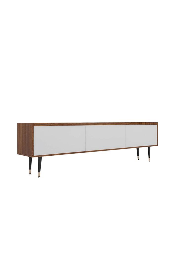 neudot Engineered Wood Gem Tv Unit | TV Stand for Living Room | Home Entertainment Unit | TV Console for Bedroom, for Tv Upto 75inch - Leon Teak