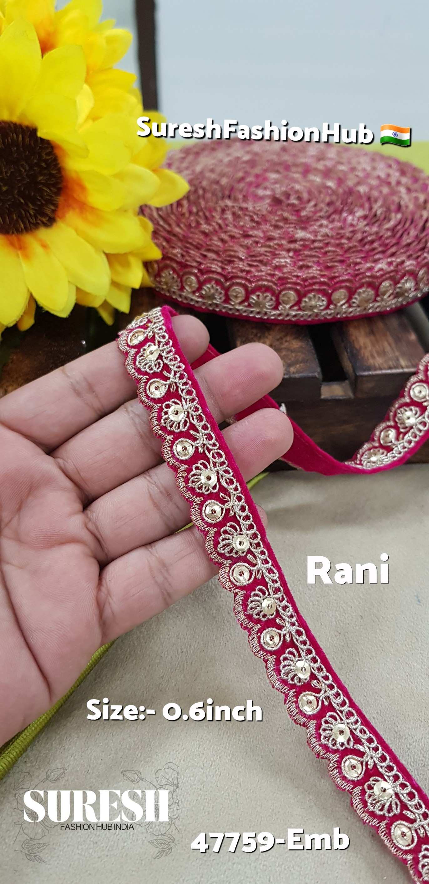 Velvet Royal Glint Scallop Lace – Rani