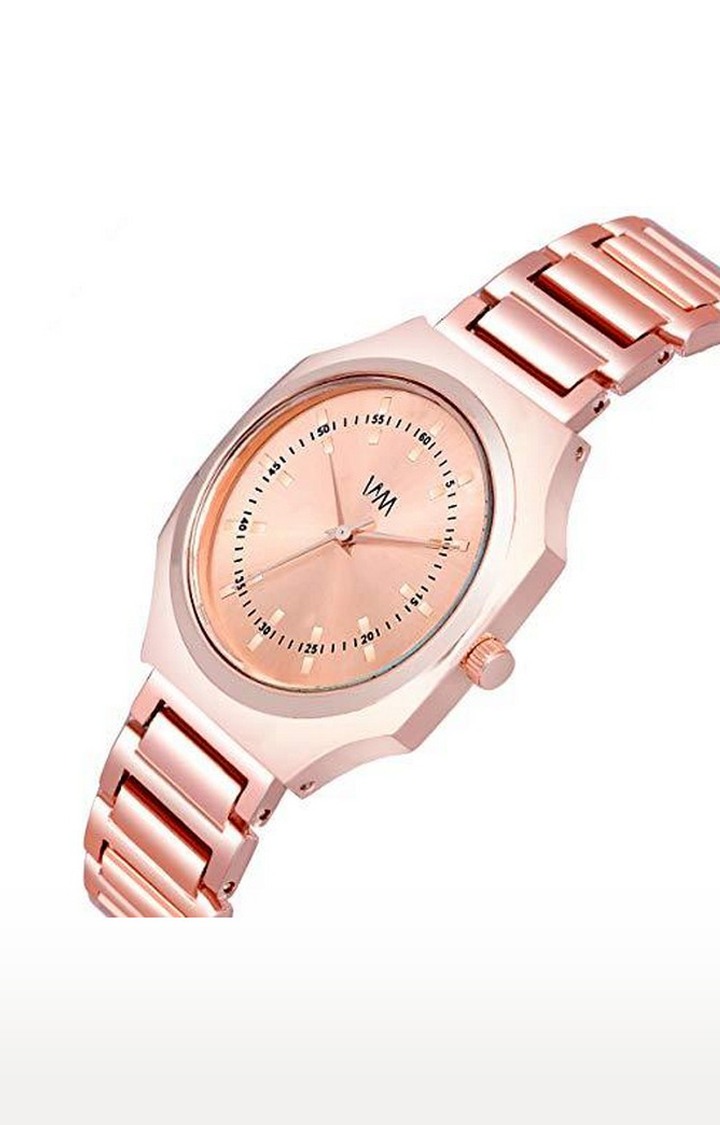 Watch Me Rose Gold Stainless Steel Watch For Women with Free Sunglasses WMAL-369-wmg-002