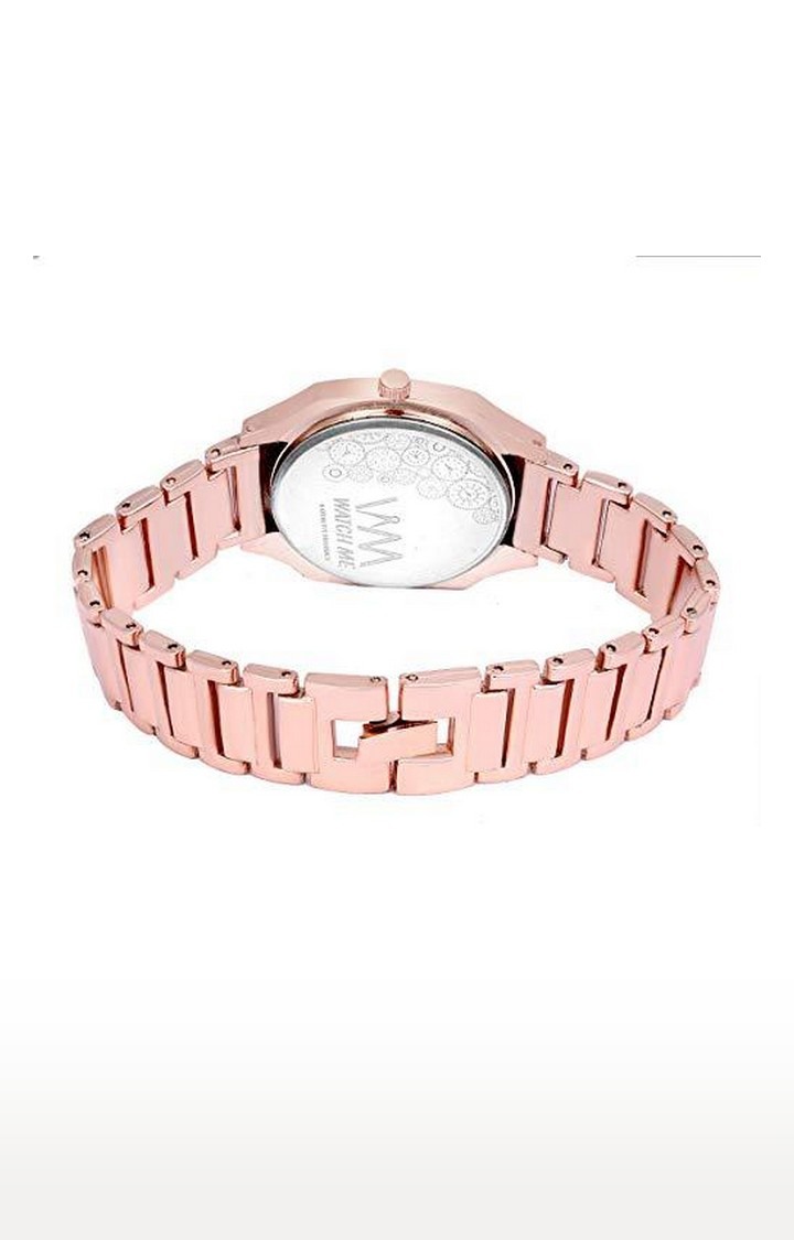 Watch Me Rose Gold Stainless Steel Watch For Women with Free Sunglasses WMAL-369-wmg-002