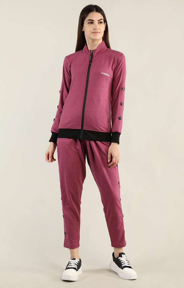 Women's Pink Solid Cotton Co-ords