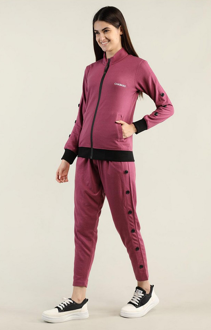 Women's Pink Solid Cotton Co-ords