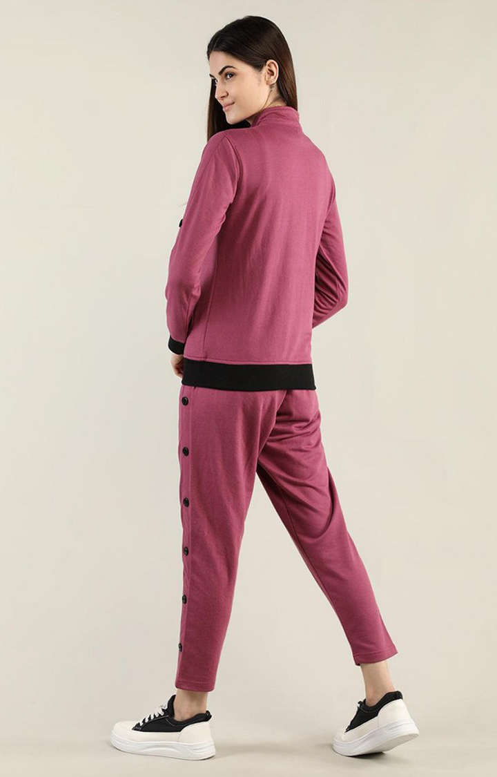 Women's Pink Solid Cotton Co-ords