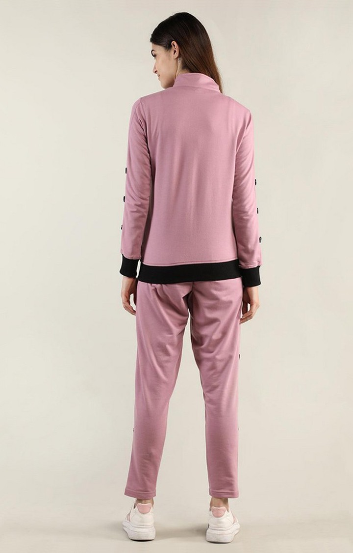 Women's Pink Solid Cotton Co-ords