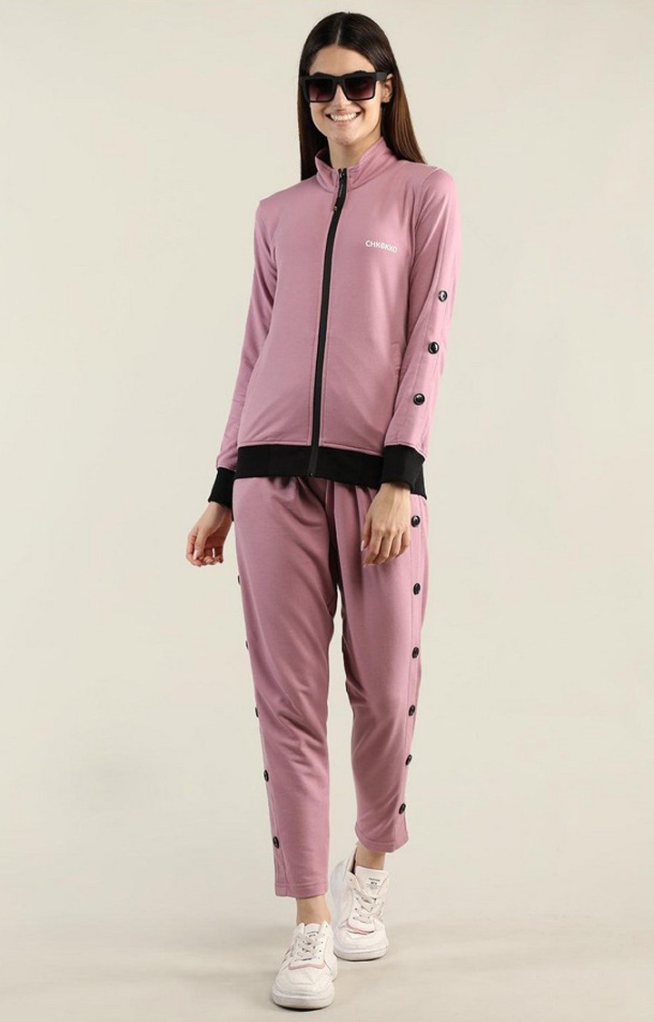 Women's Pink Solid Cotton Co-ords