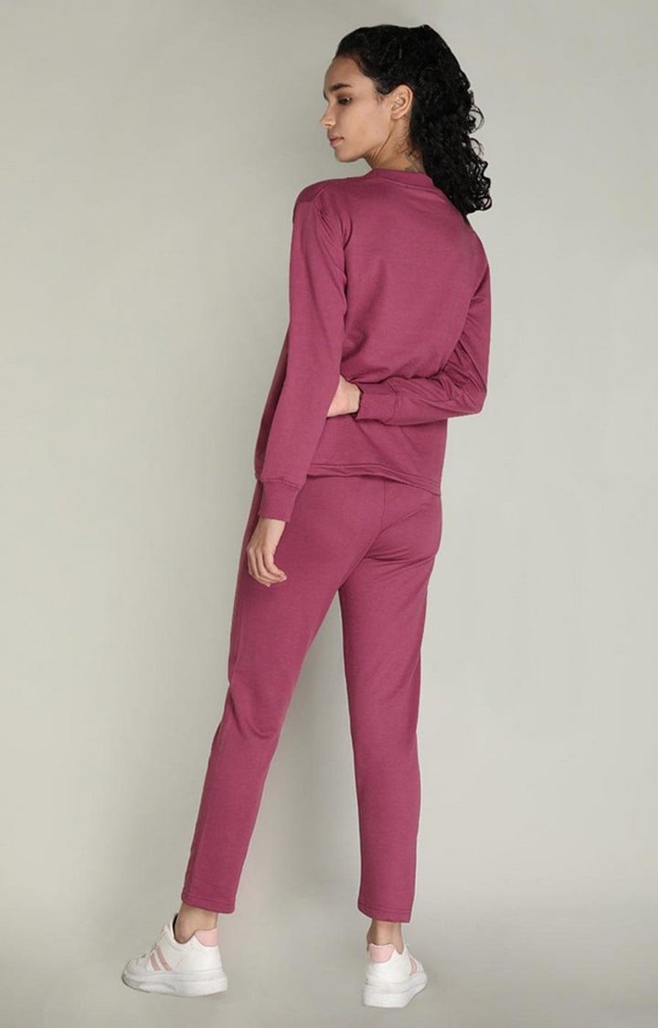Women's Pink Solid Cotton Co-ords