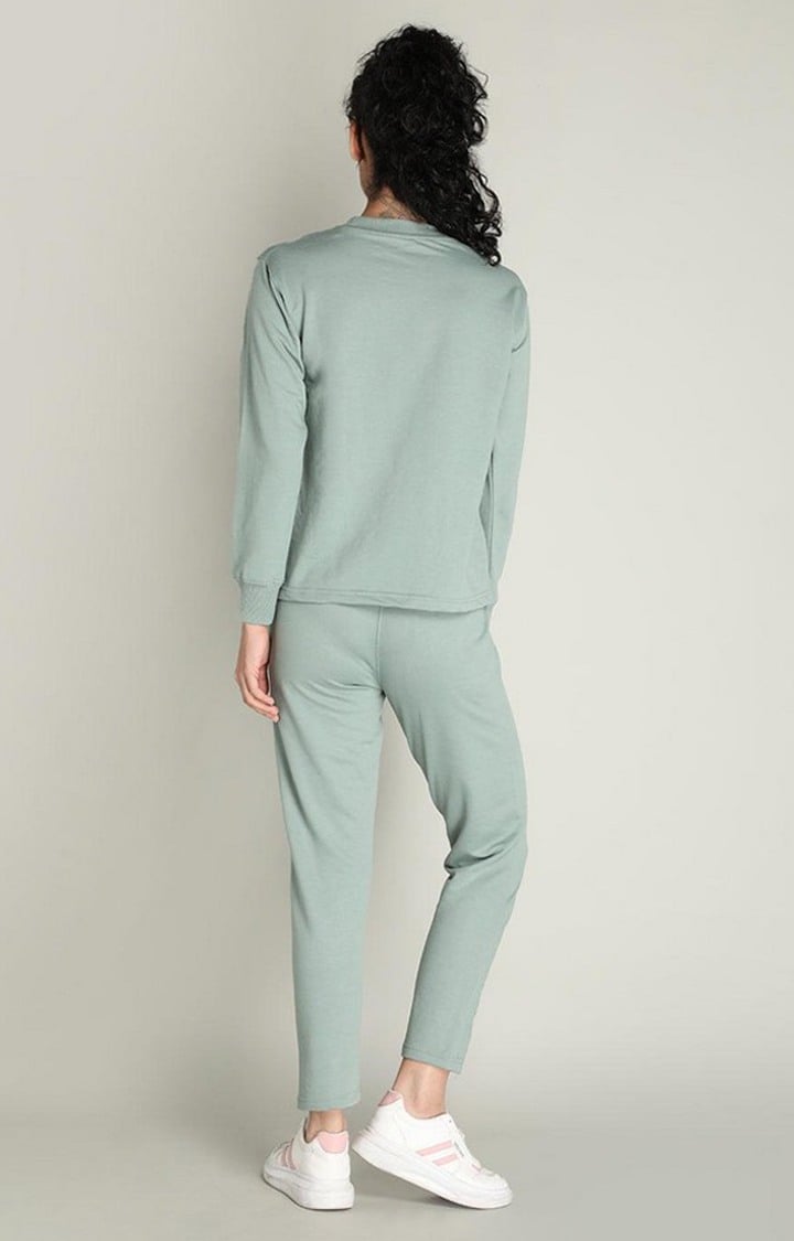 Women's Green Solid Cotton Co-ords