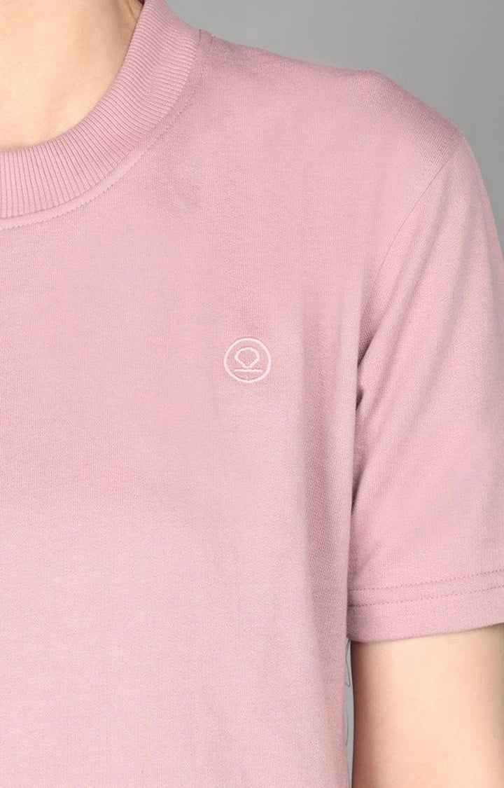 Women's Pink Solid Cotton Co-ords