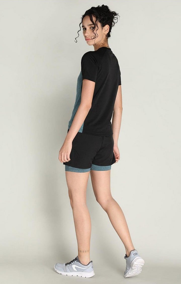 Women's Green Melange Textured Polyester Co-ords