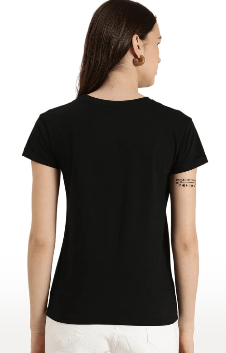 Dillinger | Women's Black Cotton Printed Regular T-Shirt 3