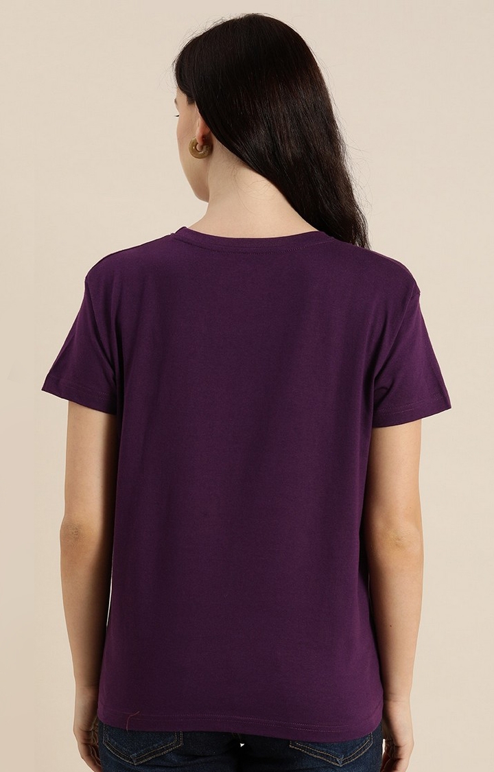 Dillinger | Women's Purple Graphics Oversized T-Shirts 3