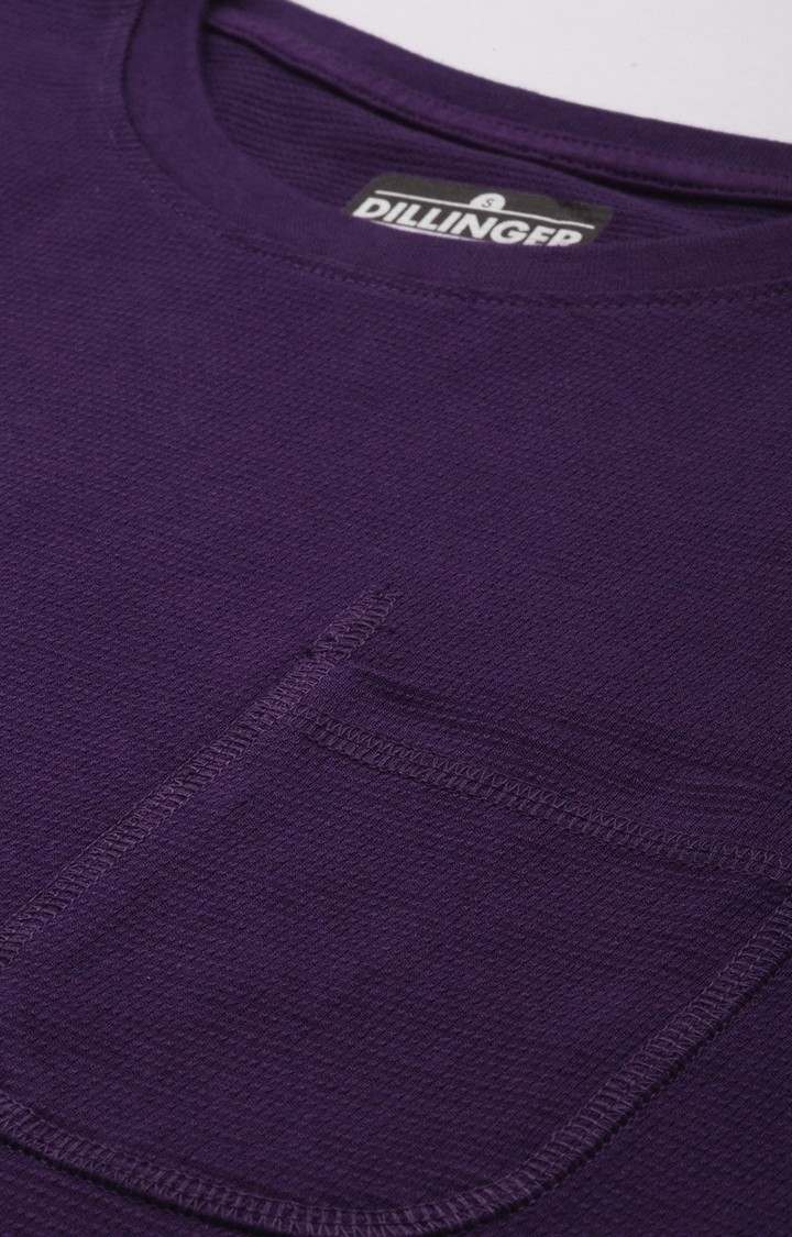 Women's Purple Solid Oversized T-Shirts