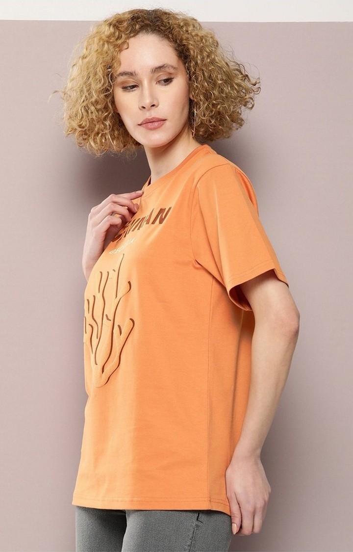 Dillinger | Women's Brown Graphic Oversized T-Shirt