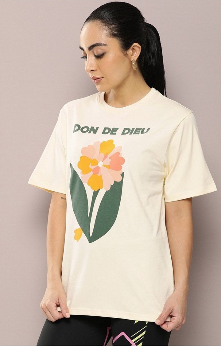 Dillinger | Dillinger Off White Graphic Oversized T-Shirt