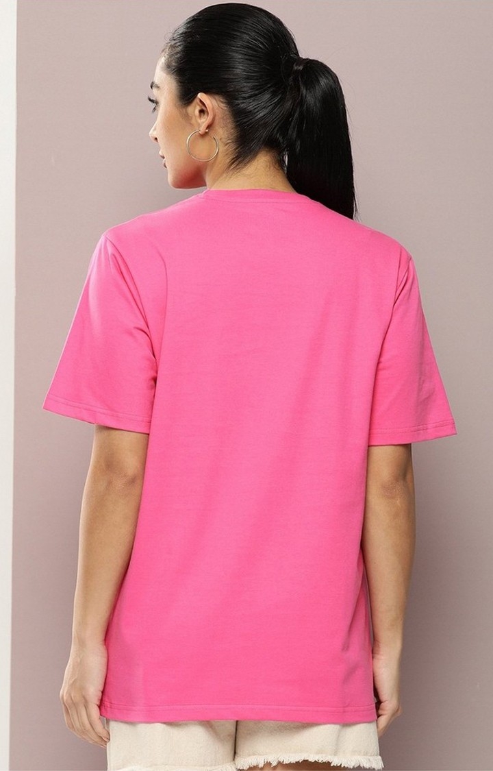 Dillinger | Women's Fuchsia Graphic Oversized T-Shirt